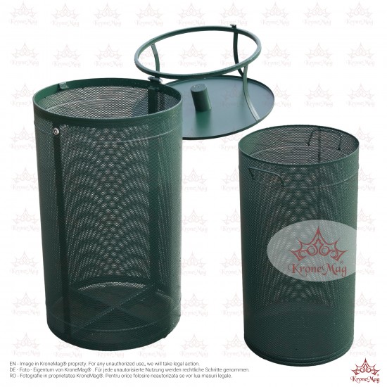 Coș Gunoi cu Capac și Scrumieră URBAN 10-CSP