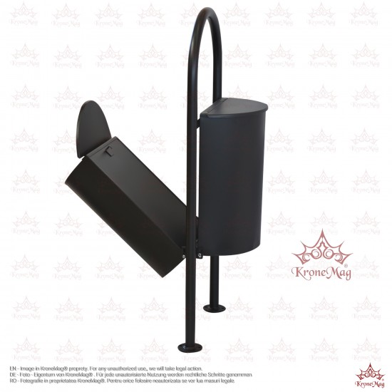 Coș Gunoi Metalic Stradal,Dublu cu Capac URBAN 26.C Coș Gunoi Metalic Stradal,Dublu cu Capac URBAN 26.C