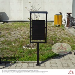 Coș Gunoi Metalic Stradal, Parc URBAN 15.C Capac