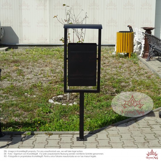 Coș Gunoi Metalic Stradal,Parc URBAN 15.C Capac