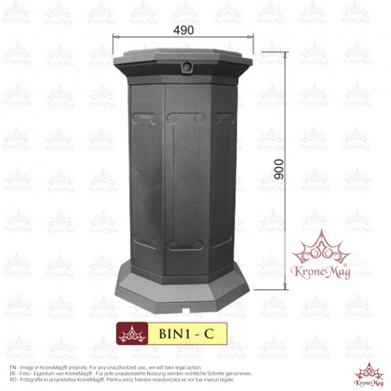 Coș Gunoi Parc,Stradal Fontă BIN-1-C