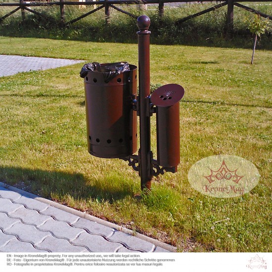 Coș Gunoi Stradal cu Scrumieră URBAN 1.S