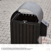 Coș Gunoi Metalic Stradal Exteror URBAN 9C - 1S cu Capac și Scrumieră