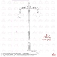 Stâlp Iluminat Stradal Decorativ din Fontă 2H1-Y2