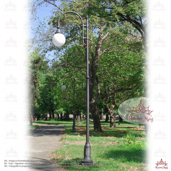 Stâlp Iluminat Stradal Metalic cu Ornamente Fontă T144-H1