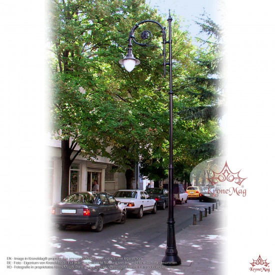 Stâlp Iluminat Stradal Metalic cu Ornamente Fontă T28-L1