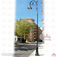 Stâlp Iluminat Stradal Metalic cu Ornamente Fontă T65-4-L1