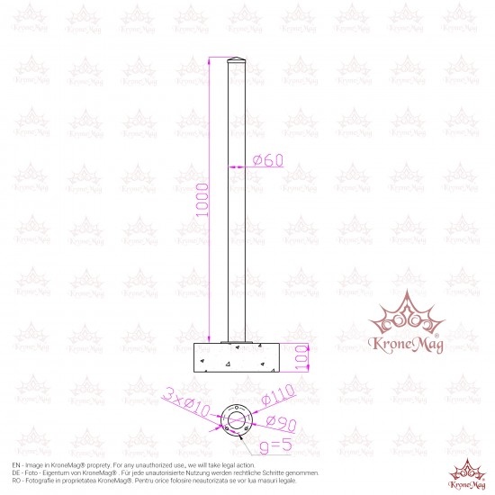 Stâlp Delimitare Spații TRAFFIC-1F