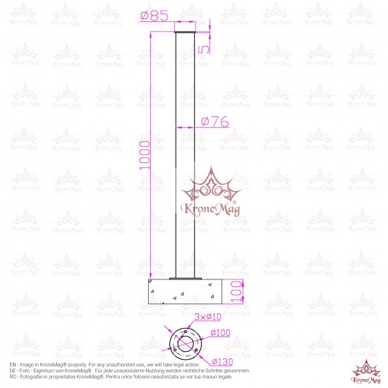 Stâlp Delimitare Spații TRAFFIC-2F