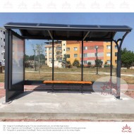 Stație de Autobuz cu Banchetă și Casetă Afișaj de Afișaj Dublă pentru Reclame TIP 4