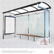 Stație de Autobuz cu Banchetă și Casetă Afișaj Dublă pentru Reclame TIP 3