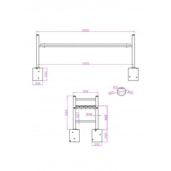 Bancă Parc fără spătar GOTHENBURG - Mobilier Parc