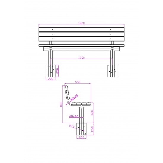 Bancă Parc Metalică MAKO - Mobilier Urban