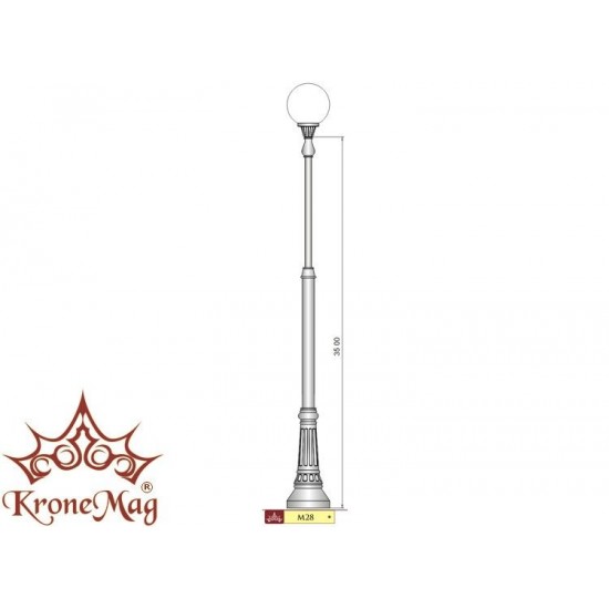 Stâlp Iluminat Grădină,Curte Metalic cu Fontă M28