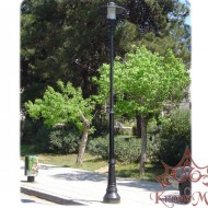 Stâlp Iluminat Grădină, Curte Metalic cu Fontă M28    