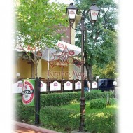 Stâlp Iluminat Grădină, Curte Metalic cu Fontă VILLA-2C 