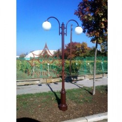 Stâlp Iluminat Parc Metalic cu Ornamente Fontă UNIO-2C-T1