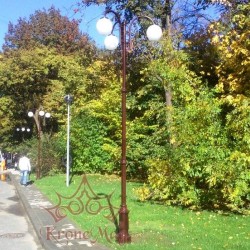 Stâlp Iluminat Parc Metalic cu Ornamente Fontă UNIO-3C-T1