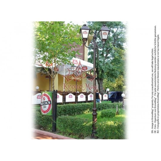 Stâlp Iluminat Parc Metalic cu Ornamente Fontă VILLA-2C