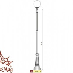 Stâlp Iluminat Parc Metalic cu Ornamente Fontă M28 Stâlp Iluminat Parc Metalic cu Ornamente Fontă M28