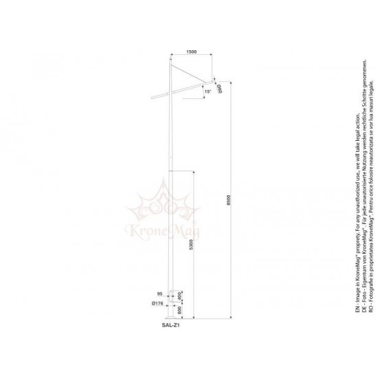 Stâlp Iluminat Exterior Stradal din Aluminiu SAL-Z1