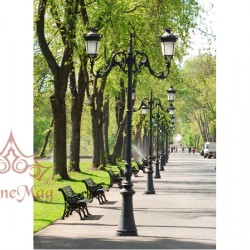 Stâlp Iluminat Decorativ pentru Parcuri din Fontă M1H1-S2