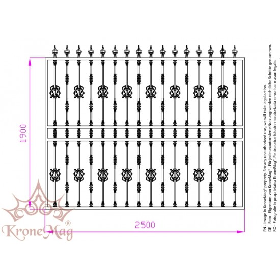 Gard Ornamental Decorativ Metalic - Fontă G-K1
