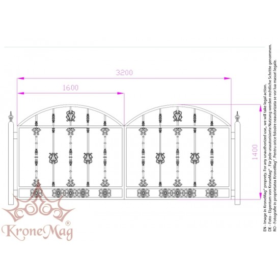 Poarta Ornamentala Decorativa Metal - Fontă G-K10
