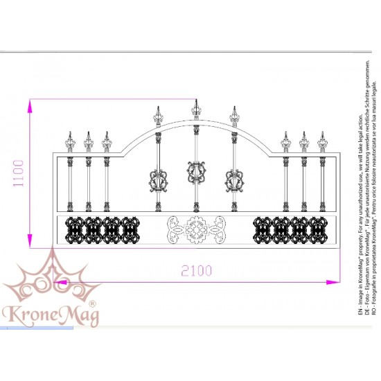 Gard Ornamental Decorativ Metalic - Fontă G-K12