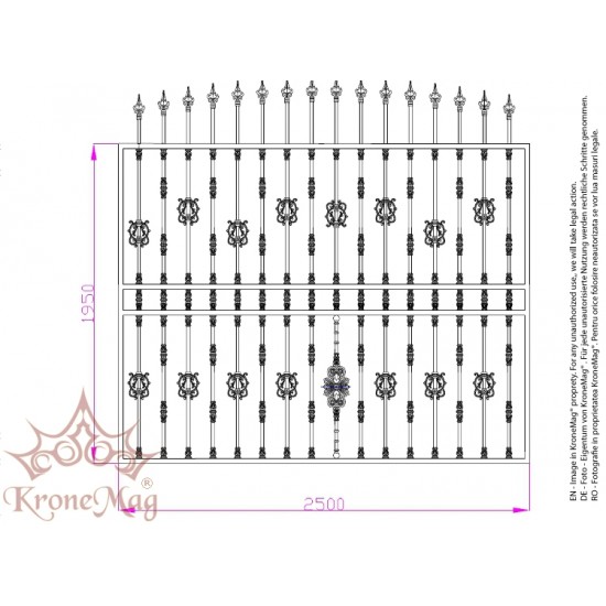 Gard Ornamental Decorativ Metalic - Fontă G-K16