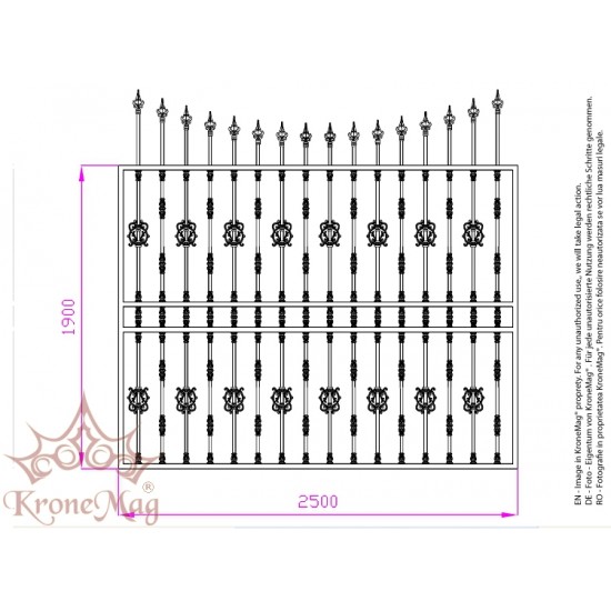 Gard Ornamental Decorativ Metalic - Fontă G-K3