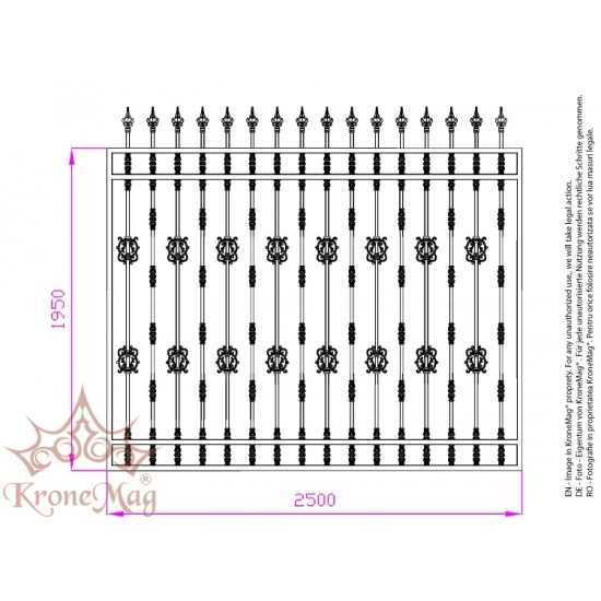 Gard Ornamental Decorativ Metalic - Fontă G-K5