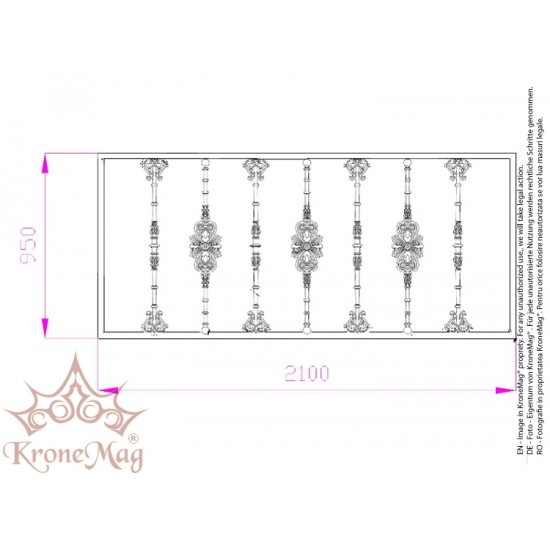 Balustradă Decorativă Metal și Fontă B-K7