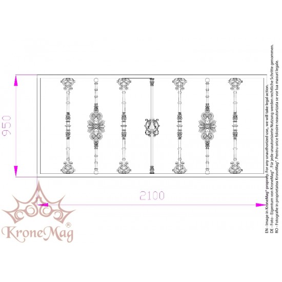 Balustradă Decorativă Metal și Fontă B-K8