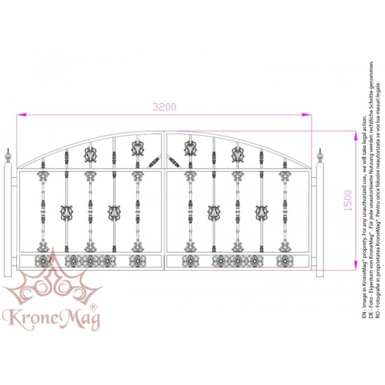 Poarta Ornamentala Decorativa Metal - Fontă G-K11