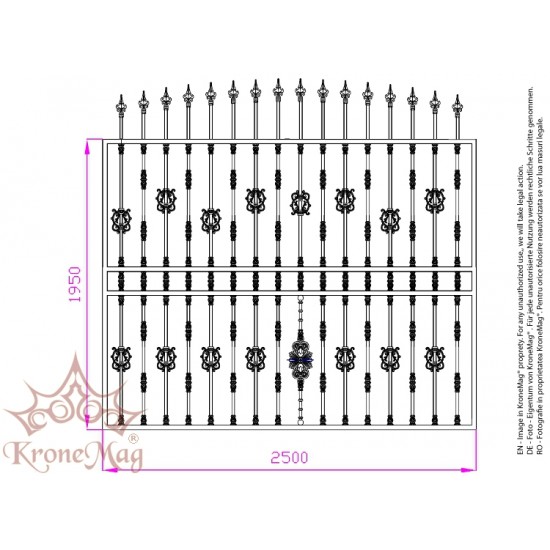 Gard Ornamental Decorativ Metalic - Fontă G-K6