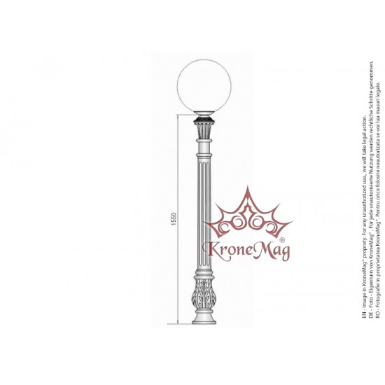 Stâlpișor Iluminat Exterior Parc SI-927 - Glob 300