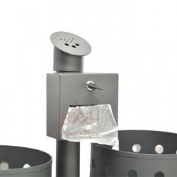 Coș de Gunoi Metalic Stradal cu Scrumieră URBAN 2SR 