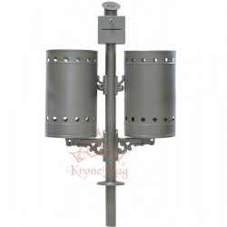 Coș de Gunoi Metalic Stradal cu Scrumieră URBAN 2SR 