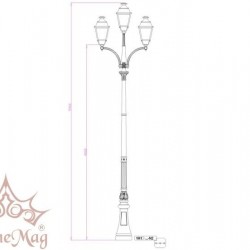 Stâlp Iluminat Stradal Decorativ din Fontă 1H1-N2