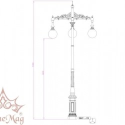Stâlp Iluminat Stradal Decorativ din Fontă DH1-Y3 Stâlp Iluminat Stradal Decorativ din Fontă DH1-Y3